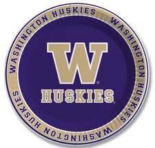 Spirit Products Purple Gold Washington Huskies Paper Plate 9" 25pk
