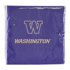 Spirit Products Purple W Washington Huskies Beverage Napkins 25pk