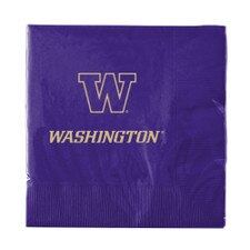 Spirit Products Purple W Washington Huskies Lunch Napkins 25pk