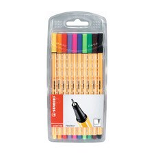 Stabilo Point 88 Assorted .4mm Fineliner Wallet Set 10 Piece