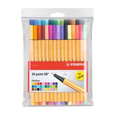 Stabilo Point 88 Assorted .4mm Fineliner Wallet Set 30 Piece