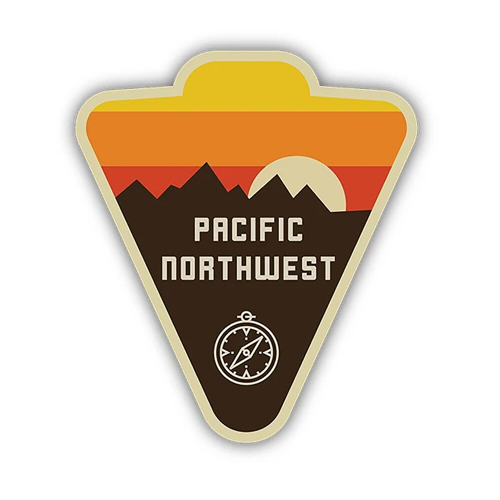  Stickers  Northwest PNW  Compass Badge Sticker 