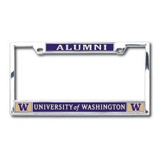 Strand Chrome Alumni U of W University of Washington Huskies Premium Boxter License Plate Frame