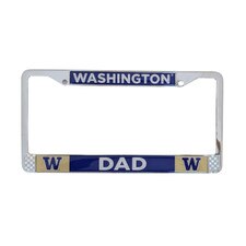 Strand Chrome Washington Huskies W Dad Dome Sticker License Plate Frame