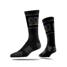 Strideline Unisex Black Go Dawgs Classic Crew Socks ML
