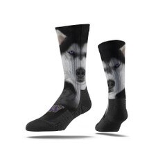 Strideline Unisex Washington Husky Face Crew Socks ML