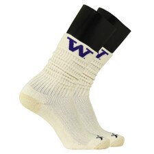 TCK Unisex Washington Huskies Off White W Logo Slouch Crew Sock