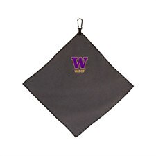 Team Effort Gray Woof Washington Huskies Microfiber Golf Towel 15" x 15"
