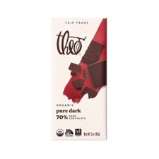 Theo 70% Pure Dark Chocolate Bar 3oz