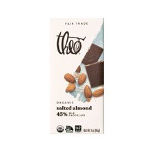 Theo Salted Almond 45% Milk Chocolate Bar 3oz