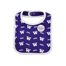 Third Street Baby Purple W Huskies Allover Print Bib