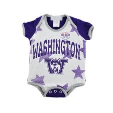 Third Street Baby Purple White Huskies Tonal Stars Bodysuit