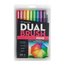 Tombow Bright Palette Dual-Tip Brush Pen Set 10 piece
