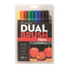 Tombow Primary Palette Dual-Tip Brush Pen Set 10 piece