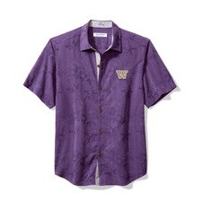 Tommy Bahama Men's Washington Huskies Sport Coconut Point Palm Vista Camp Shirt