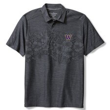 Tommy Bahama Men's Washington Huskies Palm Coast Hibiscus Border Polo