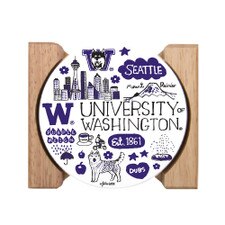 Neil Julia Gash U of W UW University of Washington Coaster Set of 4