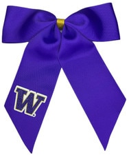 USA Bows Purple W Washington Huskies Large Glitter Cheer Ponytail Hair Ribbon