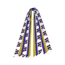 USA Bows White W Washington Huskies Purple Gold Mini Ponytail Streamer Hair Ribbon