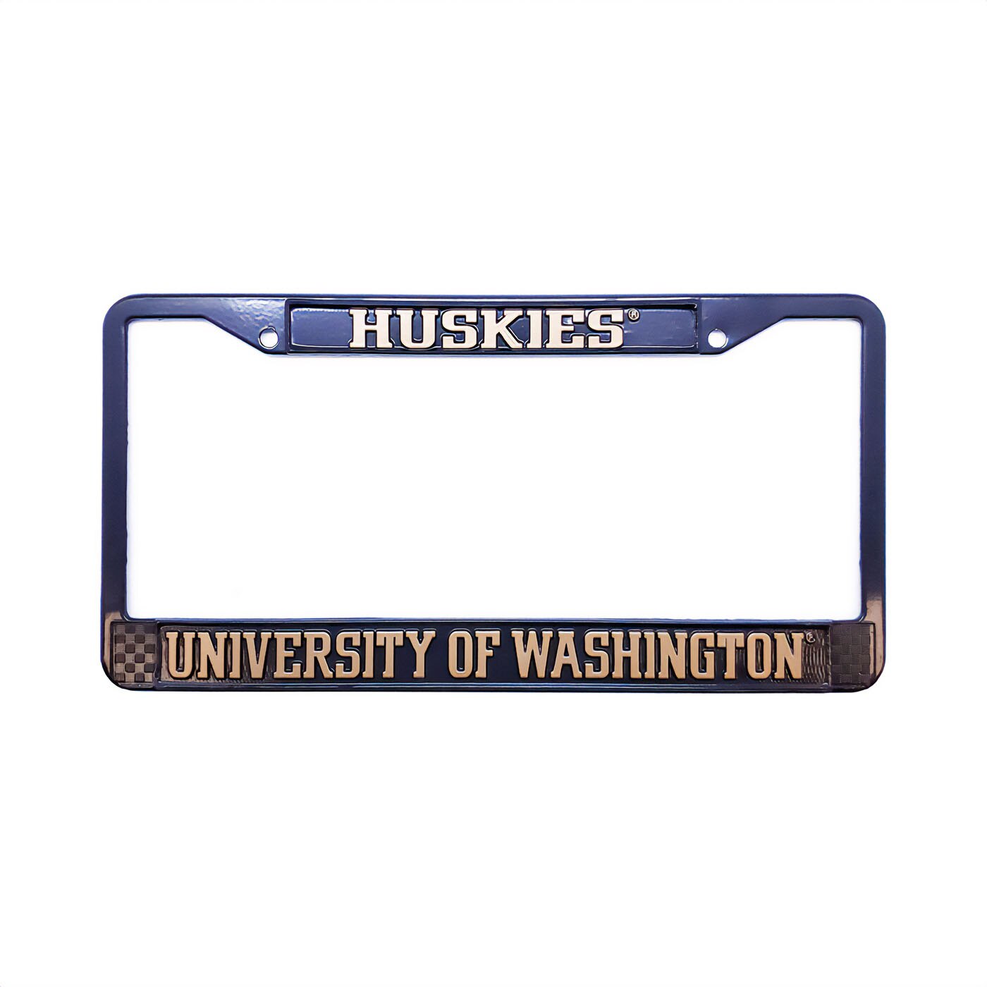 University Of Washington Metal Huskies License Plate Frame Black