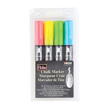 Uchida 480-4A Fluorescent Bistro Chalk Marker Set 4 piece