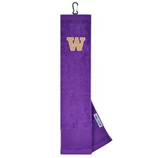 Team Effort Purple W Tri-Fold Embroidered Golf Towel