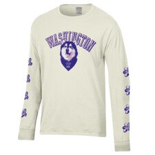 Washington Huskies Dubs Collection Comfort Wash Cherry Blossom Long Sleeve Tee