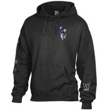 Washington Huskies Dubs Collection Comfort Wash Unisex Running Dubs Paw Sleeve Hoodie