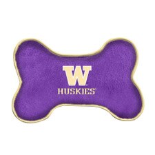 All Star Dogs Purple W Huskies Small Bone Squeaker Toy 8"