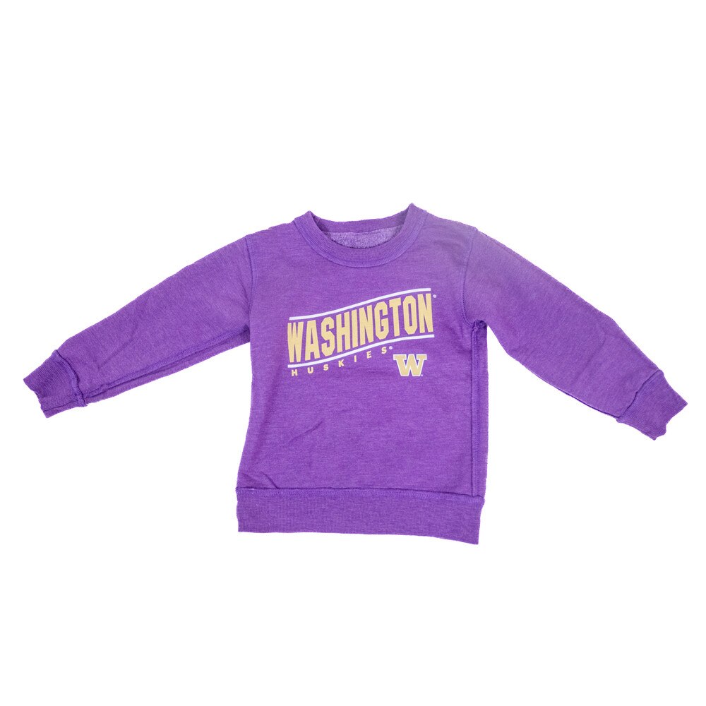 Wes and Willy Kids' Purple W Washington Huskies W Reversible Fleece Crew