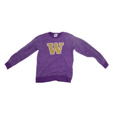 Wes and Willy Toddler Purple W Washington Huskies W Reversible Fleece Crew