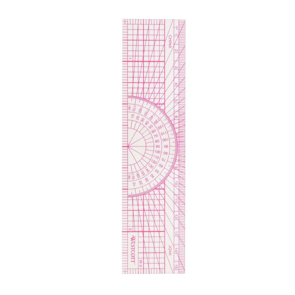 Westcott 6" 8ths Graph Plastic Protractor Ruler