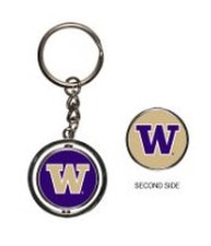 Wincraft Purple Gold W Washington Huskies Spinner Key Chain