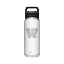 YETI White W UW University of Washington Huskies Rambler with Chug Cap 26oz