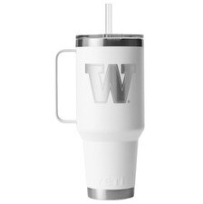YETI White W Washington Huskies Rambler Straw Travel Mug 42oz