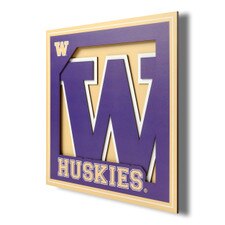 You the Fan Washington Huskies 3D Logo Series Wall Art 12" x 12"
