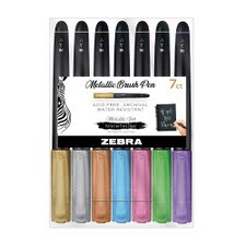 Zebra Metallic Brush Pen Set Medium