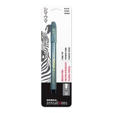 Zebra Zensations Brush Pen Fine Point Black