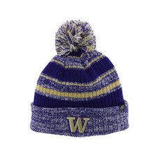 Zephyr Purple Gold Washington Huskies UW Sliver Pom Beanie