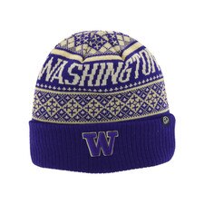 Zephyr Purple Washington Huskies Pattern UW Maze Cuff Beanie