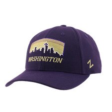Zephyr Purple Washington Seattle Skyline Competitor Snapback Hat