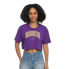 Zoozatz Women's Arched Washington W Boxy Crop Tee