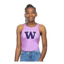 Zoozatz Women's Washington Huskies Lavender First Down Crop Tank