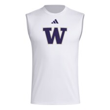 adidas Mens Washington Huskies Logo Sleeveless Pregame Tee