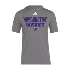adidas Men's Washington Huskies Program Short Sleeve Hooded Tee