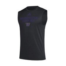 adidas Men's Washington Huskies Wordmark Sleeveless Pregame Tee