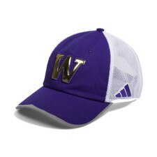 adidas Purple Washington Huskies Metallic W Strategy Trucker Hat