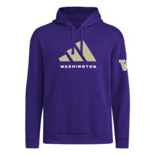 adidas Unisex Washington Huskies 3 Bar Logo Fleece Hoodie