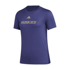 adidas Women's Huskies Wordmark Pregame Tee