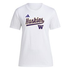 adidas Women's Script Huskies Pregame Tee